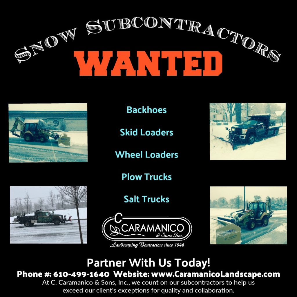 Snow & Ice Subcontractors Wanted Greater Philadelphia