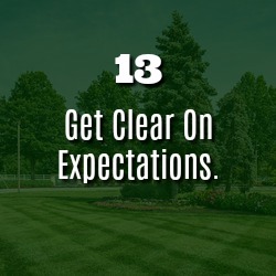 GET CLEAR ON EXPECTATIONS.