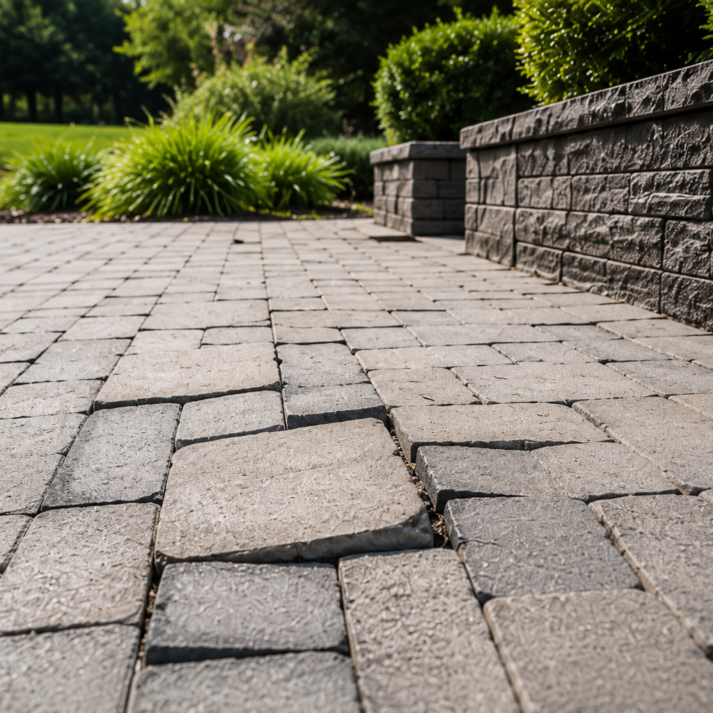 Commercial landscape maintenance preventing trip hazards.